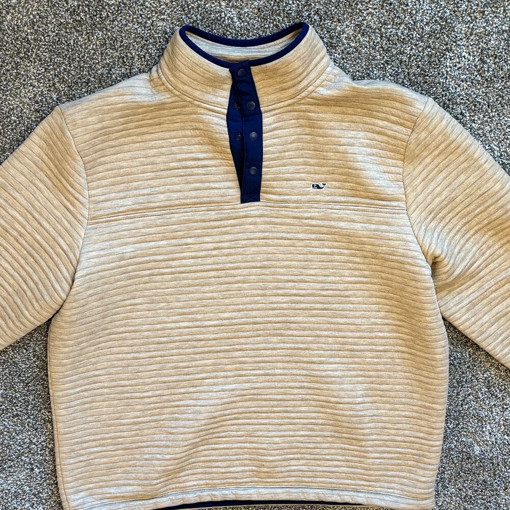 Vineyard Vines Quilted Channel Snap Pullover XL